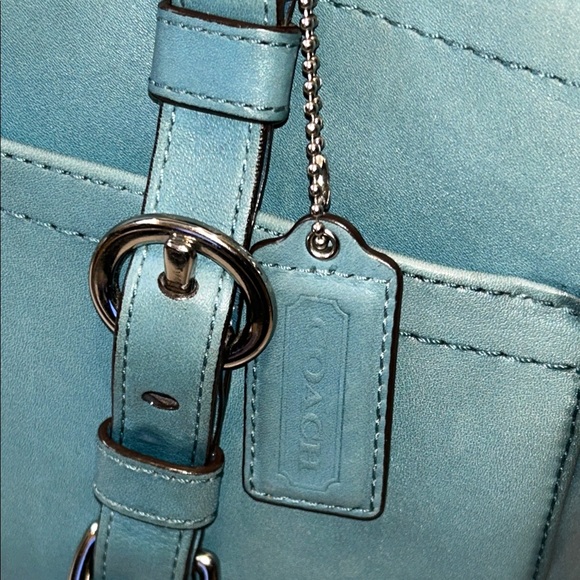 Coach Chelsea Teal Blue Leather Tote Bag - Picture 4 of 14